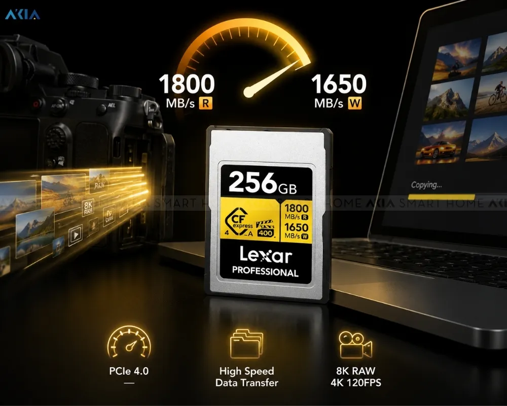 Thẻ Nhớ Lexar Professional Gold Cfexpress 4.0 Type A - 256Gb 11 Thẻ Nhớ Lexar Professional Gold Cfexpress 4.0 Type A – 256Gb - Akia Smart Home