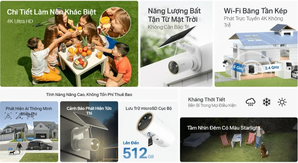 Camera An Ninh Năng Lượng Mặt Trời Tapo C460 Kit 18 Camera An Ninh Năng Lượng Mặt Trời Tapo C460 Kit - Akia Smart Home