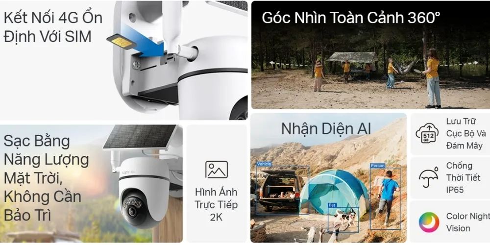 Camera An Ninh Ngoài Trời 4G Tapo C615G Kit 14 Camera An Ninh Ngoài Trời 4G Tapo C615G Kit - Akia Smart Home