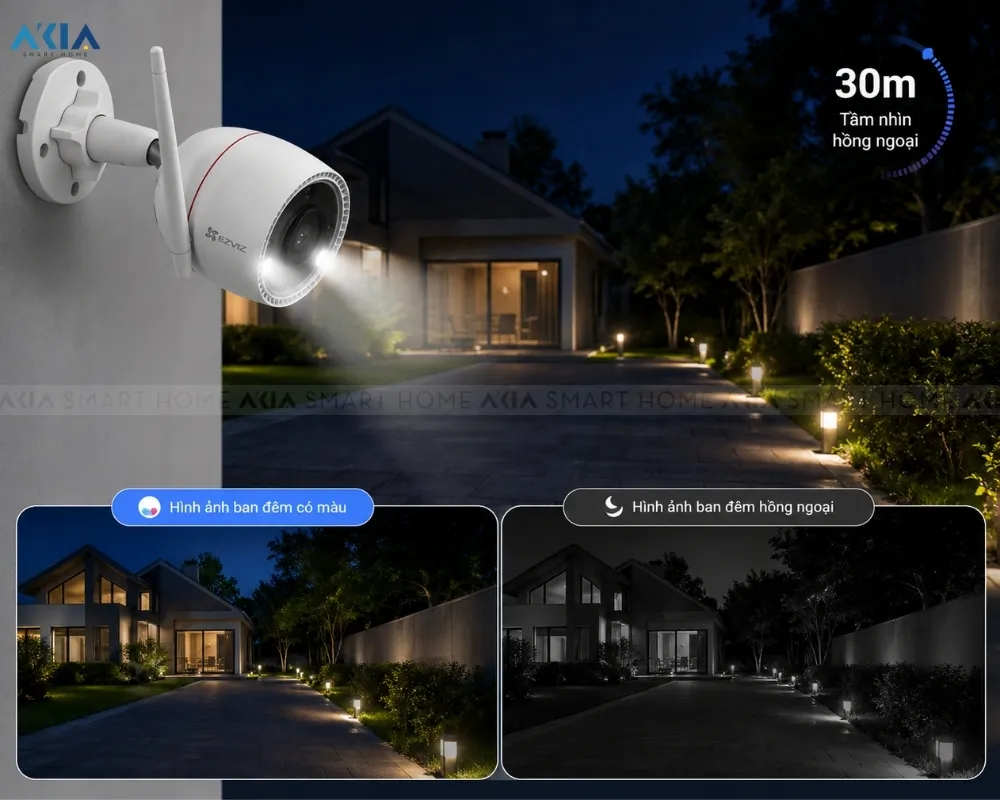 Camera Wifi Ngoài Trời Ezviz C3Tn 3Mp 11 Camera Wifi Ngoài Trời Ezviz C3Tn 3Mp - Akia Smart Home