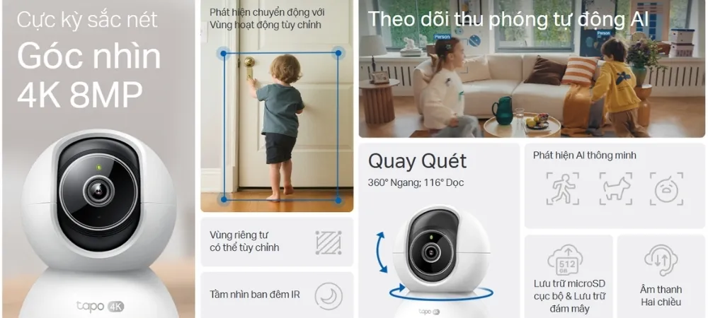 Camera Wifi An Ninh Gia Đình Quay Quét Ai Tapo C250 18 Camera Wifi An Ninh Gia Đình Quay Quét Ai Tapo C250 - Akia Smart Home