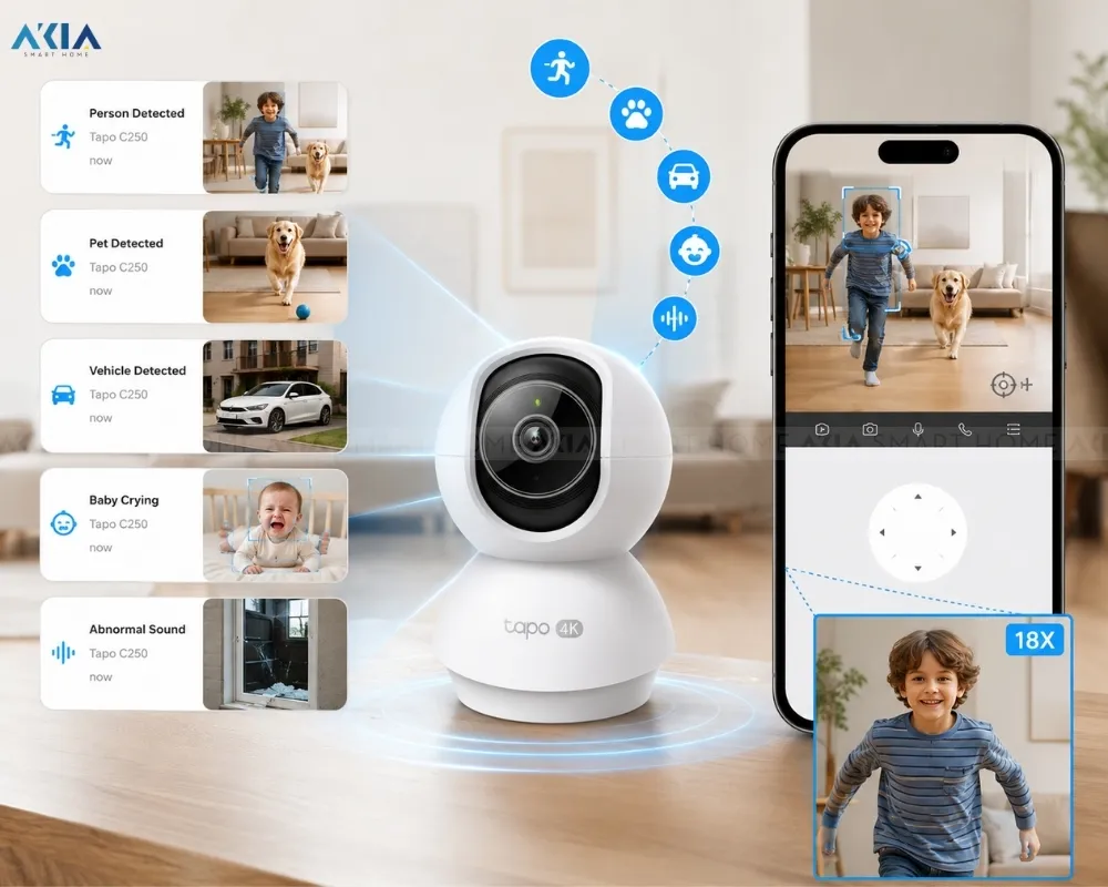 Camera Wifi An Ninh Gia Đình Quay Quét Ai Tapo C250 13 Camera Wifi An Ninh Gia Đình Quay Quét Ai Tapo C250 - Akia Smart Home