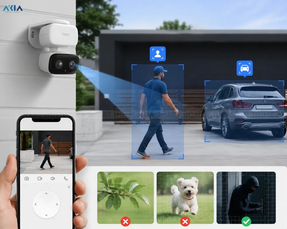 Camera Wifi Ngoài Trời Tapo C206 Xoay 360° 13 Camera Wifi Tapo C206 Quay Quét Trong Nhà &Amp; Ngoài Trời – Xoay 360°, Chuẩn Ip65 - Akia Smart Home