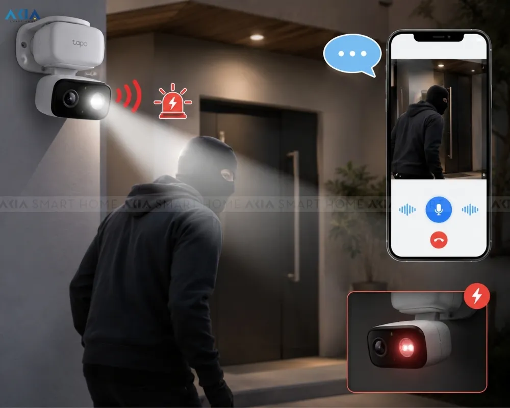 Camera Wifi Ngoài Trời Tapo C206 Xoay 360° 16 Camera Wifi Tapo C206 Quay Quét Trong Nhà &Amp; Ngoài Trời – Xoay 360°, Chuẩn Ip65 - Akia Smart Home