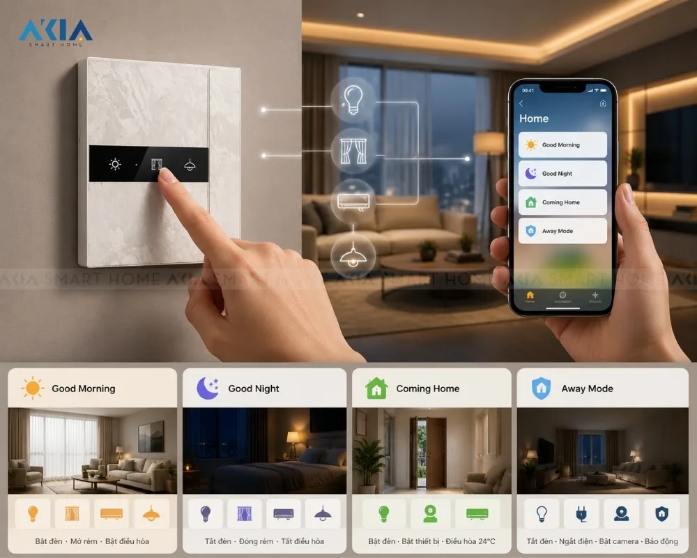 Công Tắc Âm Tường Thông Minh Aqara H1 Elite 40 Công Tắc Âm Tường Thông Minh Aqara H1 Elite - Akia Smart Home