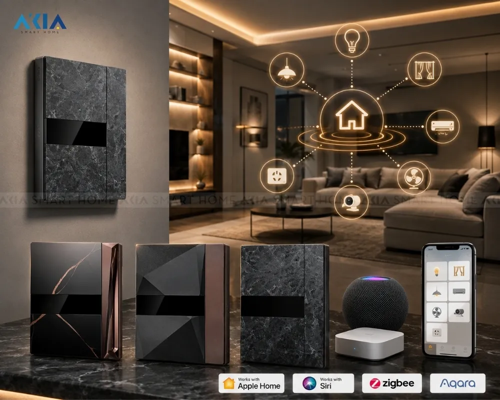 Công Tắc Âm Tường Thông Minh Aqara H1 Elite 44 Công Tắc Âm Tường Thông Minh Aqara H1 Elite - Akia Smart Home