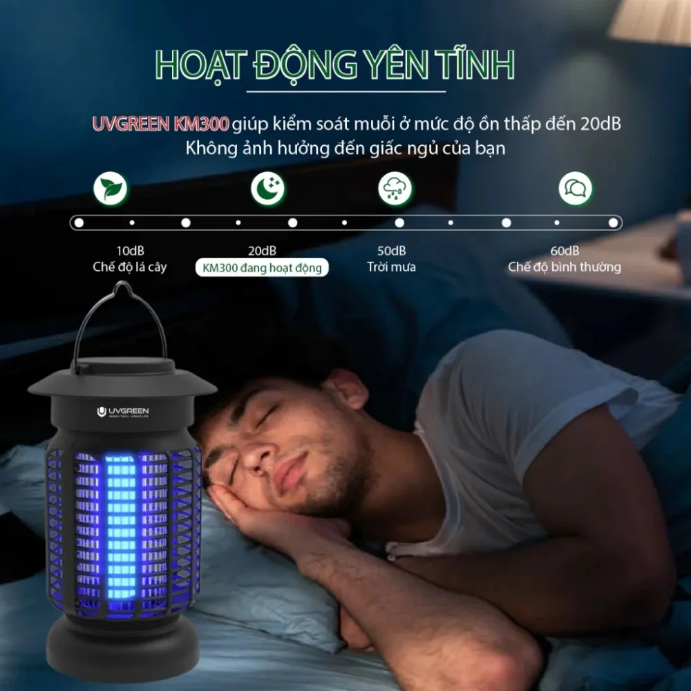 Đèn Bắt Muỗi Và Côn Trùng Uvgreen Km300 9 Đèn Bắt Muỗi Và Côn Trùng Uvgreen Km300 - Akia Smart Home