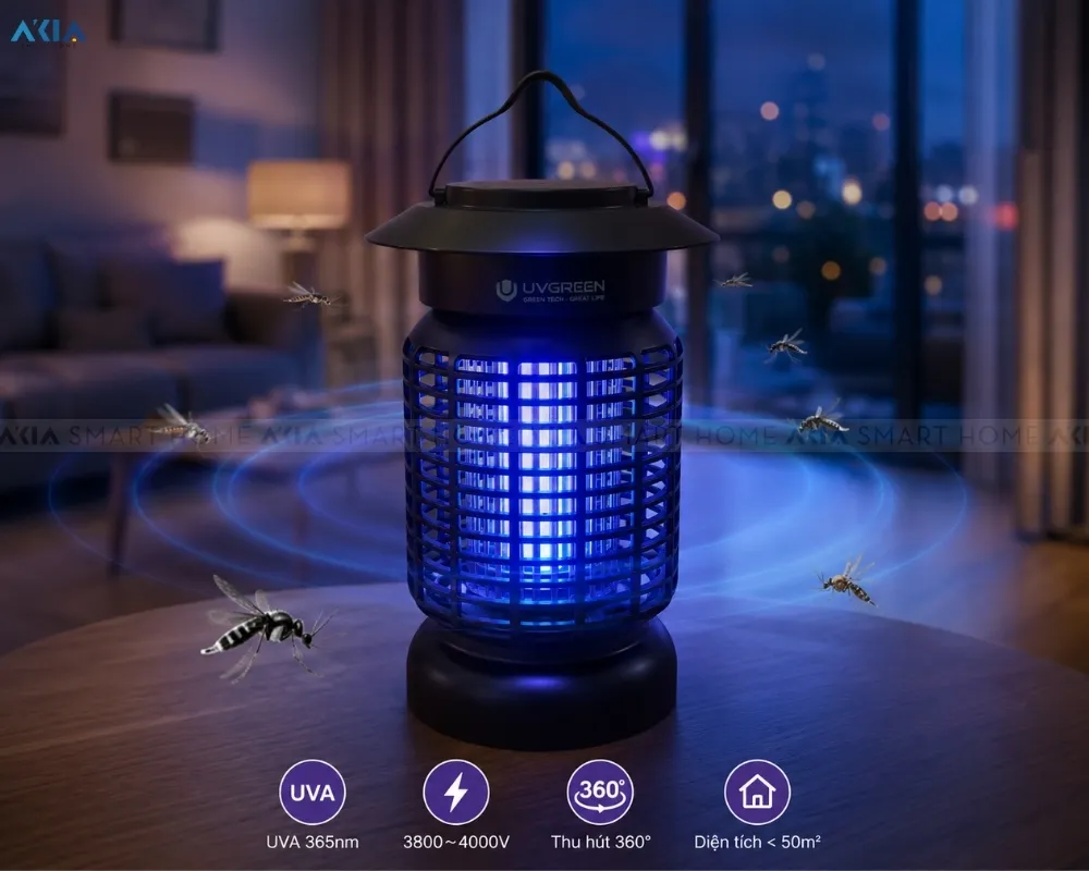 Đèn Bắt Muỗi Và Côn Trùng Uvgreen Km300 7 Đèn Bắt Muỗi Và Côn Trùng Uvgreen Km300 - Akia Smart Home