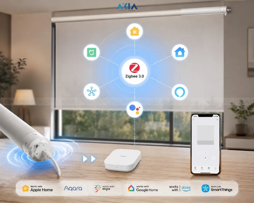 Động Cơ Rèm Cuốn Thông Minh Aqara Ta Zngzdj20Lm 13 Động Cơ Rèm Cuốn Thông Minh Aqara Ta Zngzdj20Lm - Akia Smart Home
