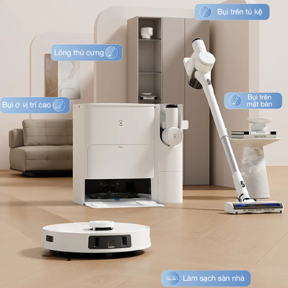 Robot Hút Bụi Lau Nhà Và Máy Hút Bụi Cầm Tay Ecovacs Deebot T30S Combo 58 Robot Hút Bụi Lau Nhà Và Máy Hút Bụi Cầm Tay Ecovacs Deebot T30S Combo - Akia Smart Home
