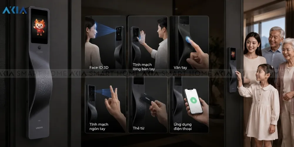 Khóa Cửa Thông Minh Nhận Diện Khuôn Mặt Lockin V7 Max 13 Khóa Cửa Thông Minh Lockin V7 Max - Akia Smart Home