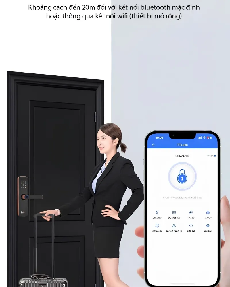 Khoá Cửa Vân Tay Laffer Lx08 Cho Cửa Gỗ 18 Khoá Cửa Vân Tay Laffer Lx08 Cho Cửa Gỗ - Akia Smart Home