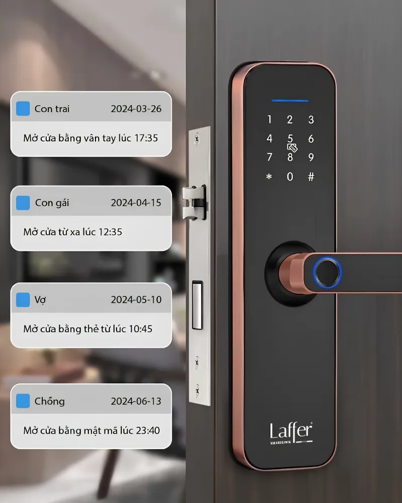 Khoá Cửa Vân Tay Laffer Lx08 Cho Cửa Gỗ 23 Khoá Cửa Vân Tay Laffer Lx08 Cho Cửa Gỗ - Akia Smart Home