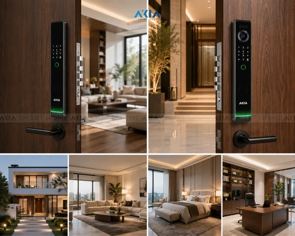 Khóa Vân Tay Cửa Gỗ Nhận Diện Khuôn Mặt Akia Azt-A07 Pro 12 Khóa Vân Tay Cửa Gỗ Akia Azt-A07 &Amp; Akia Azt-A07 Pro - Akia Smart Home