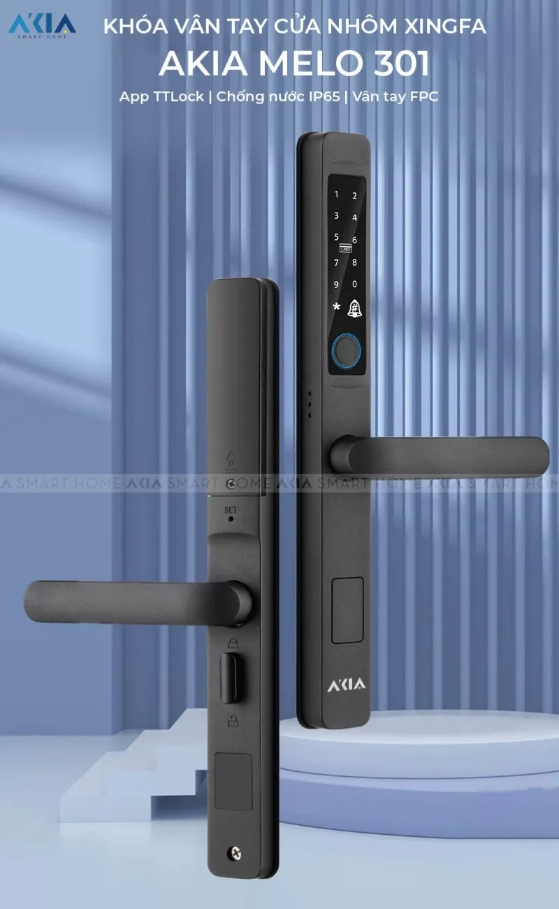 Khóa Vân Tay Cửa Nhôm Xingfa Akia Melo 301 14 Khóa Vân Tay Cửa Nhôm Xingfa Akia Melo 301 - Akia Smart Home