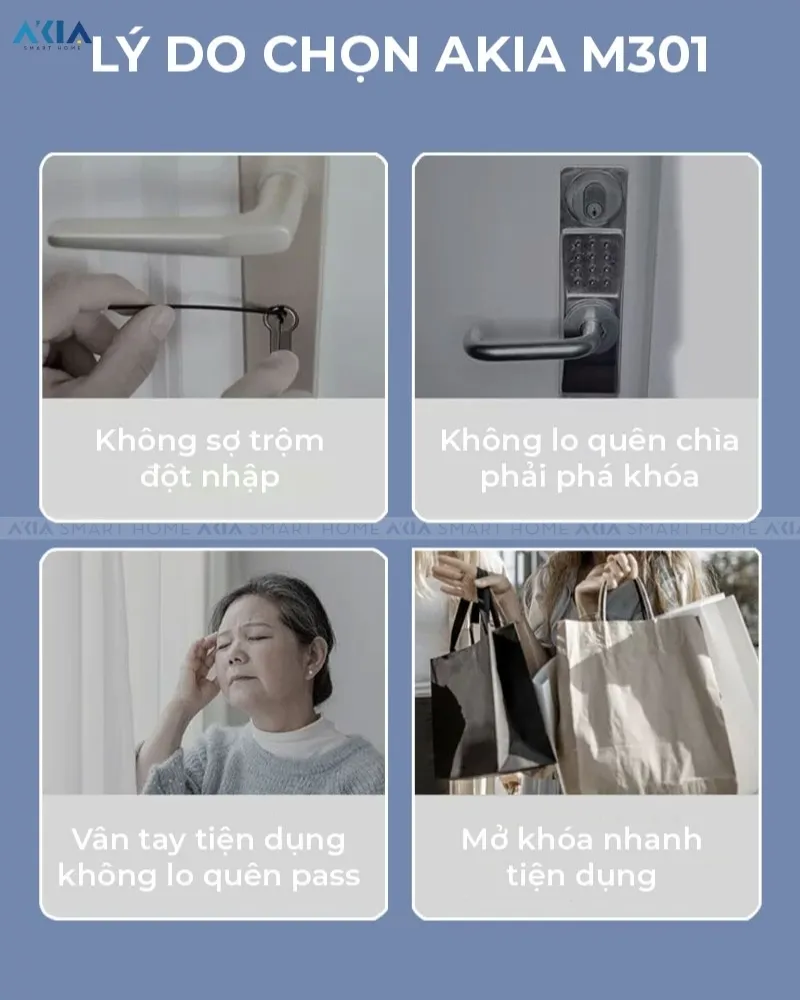 Khóa Vân Tay Cửa Nhôm Xingfa Akia Melo 301 15 Khóa Vân Tay Cửa Nhôm Xingfa Akia Melo 301 - Akia Smart Home