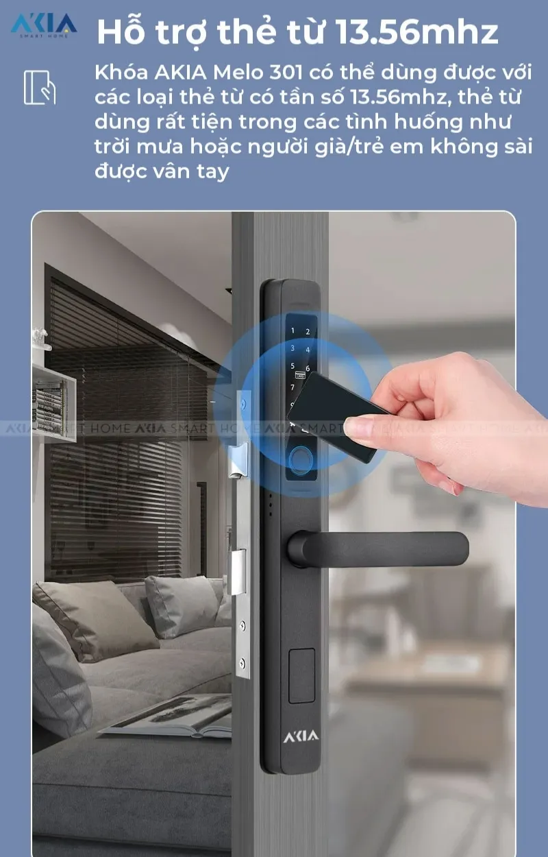 Khóa Vân Tay Cửa Nhôm Xingfa Akia Melo 301 22 Khóa Vân Tay Cửa Nhôm Xingfa Akia Melo 301 - Akia Smart Home