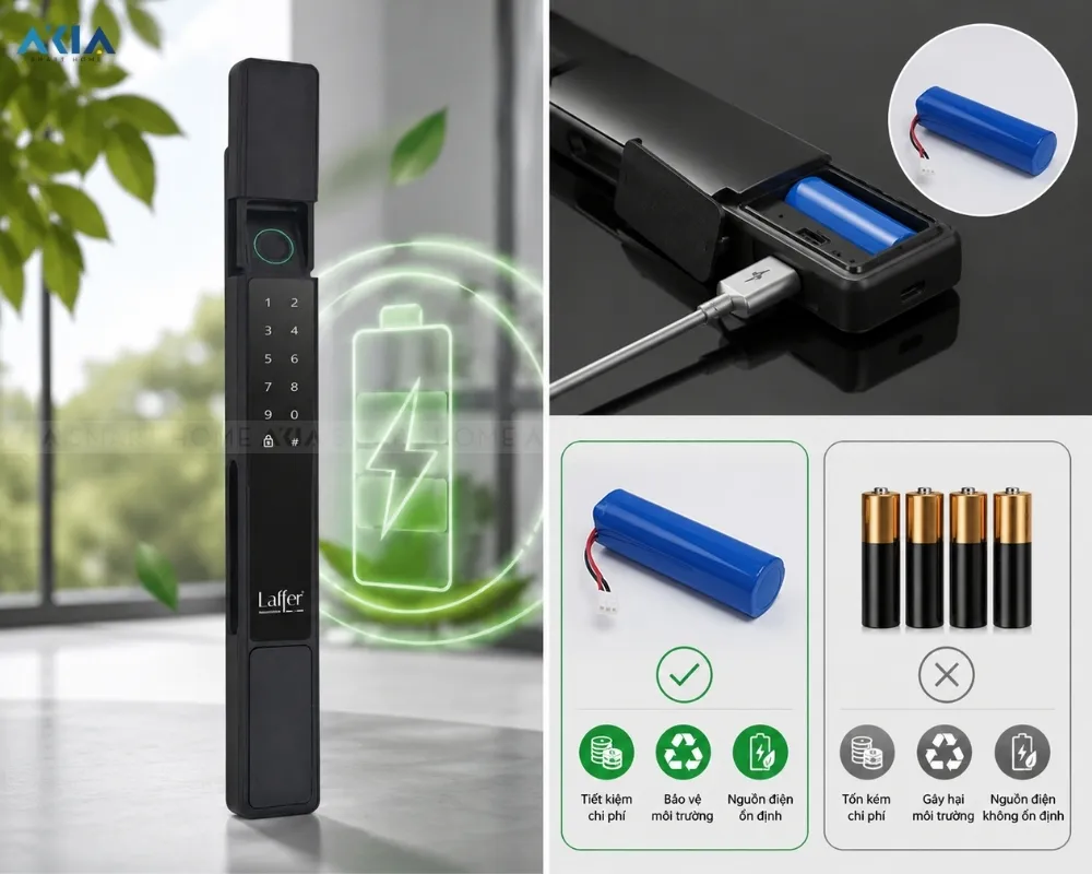 Khóa Vân Tay Tự Động Laffer Xf93 12 Khóa Vân Tay Tự Động Laffer Xf93 - Akia Smart Home