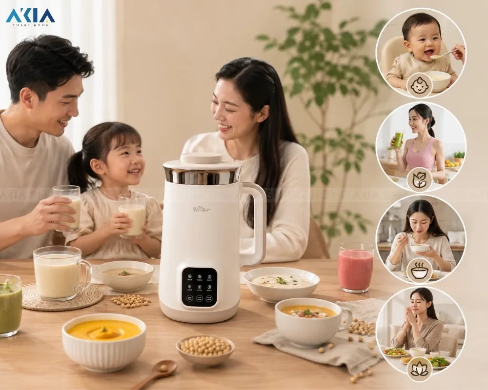 Máy Làm Sữa Hạt Bear Sb-Sh12H 12 Máy Làm Sữa Hạt Bear Sb-Sh12H - Akia Smart Home