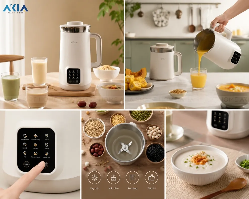Máy Làm Sữa Hạt Bear Sb-Sh12H 7 Máy Làm Sữa Hạt Bear Sb-Sh12H - Akia Smart Home