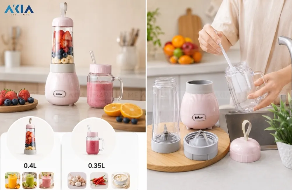 Máy Xay Sinh Tố Cầm Tay 0.4L Bear Bl-4H04M - Akia Smart Home