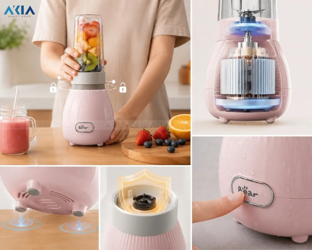 Máy Xay Sinh Tố Cầm Tay 0.4L Bear Bl-4H04M - Akia Smart Home