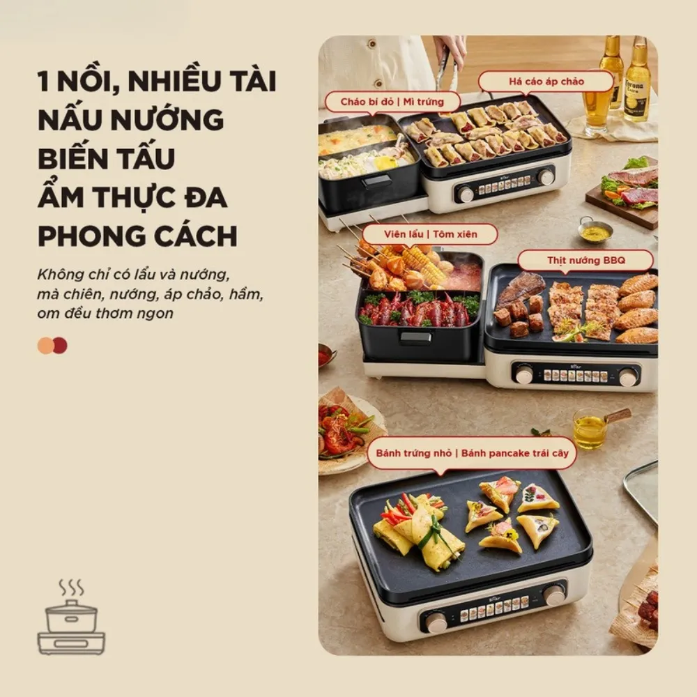 Nồi Lẩu Nướng Đa Năng Bear Gr-5H22R83 14 Nồi Lẩu Nướng Đa Năng Bear Gr-5H22R83 - Akia Smart Home