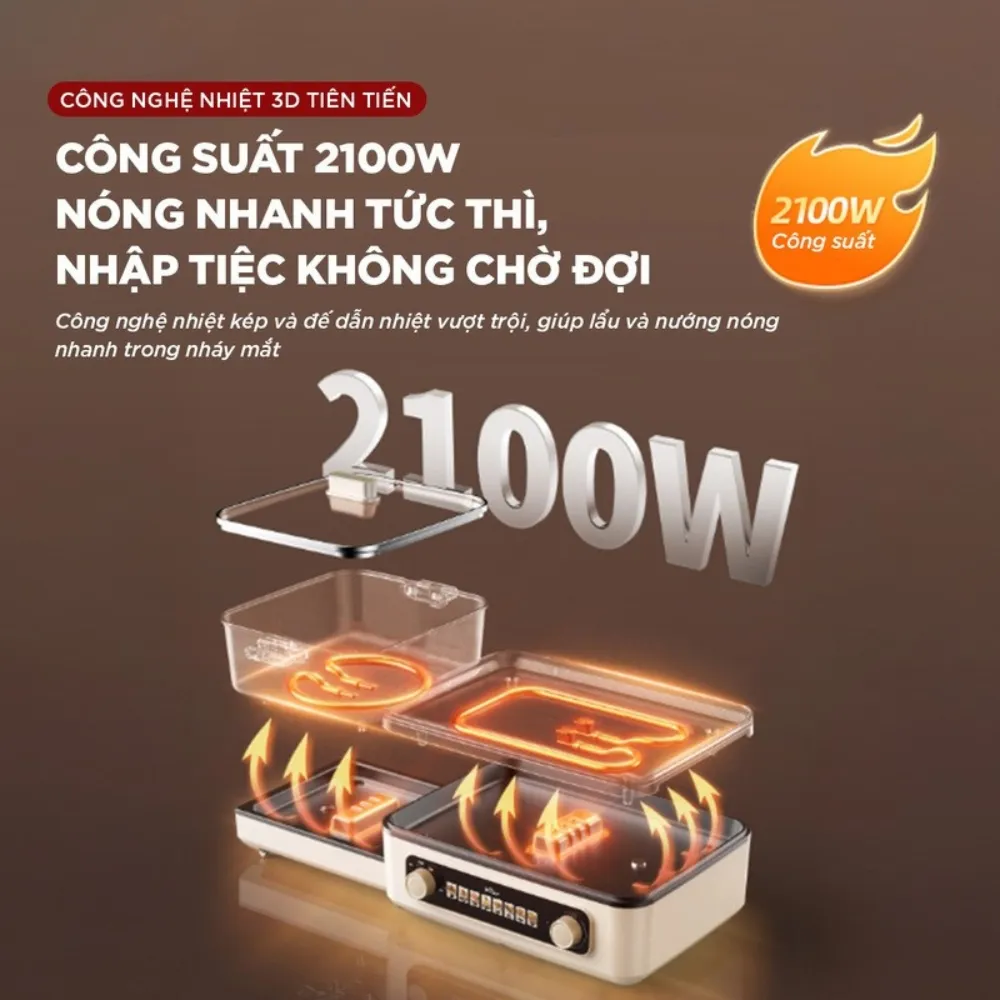 Nồi Lẩu Nướng Đa Năng Bear Gr-5H22R83 16 Nồi Lẩu Nướng Đa Năng Bear Gr-5H22R83 - Akia Smart Home