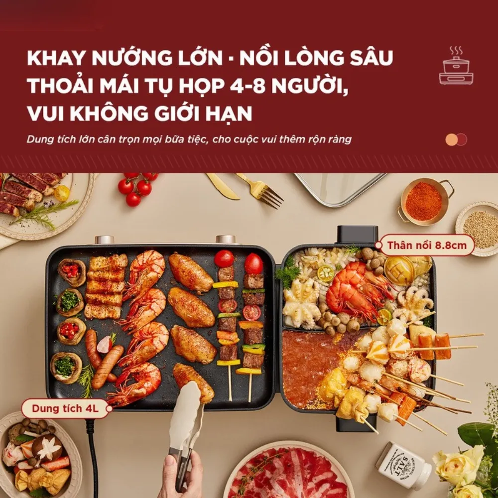 Nồi Lẩu Nướng Đa Năng Bear Gr-5H22R83 17 Nồi Lẩu Nướng Đa Năng Bear Gr-5H22R83 - Akia Smart Home