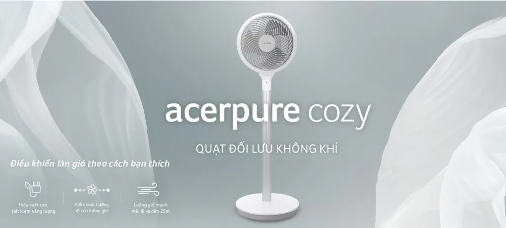 Quạt Đối Lưu Không Khí Acerpure Cozy F1-Af551-20W 9 Quạt Đối Lưu Không Khí F1-Af551-20W-Air Circulator White Avn - Akia Smart Home