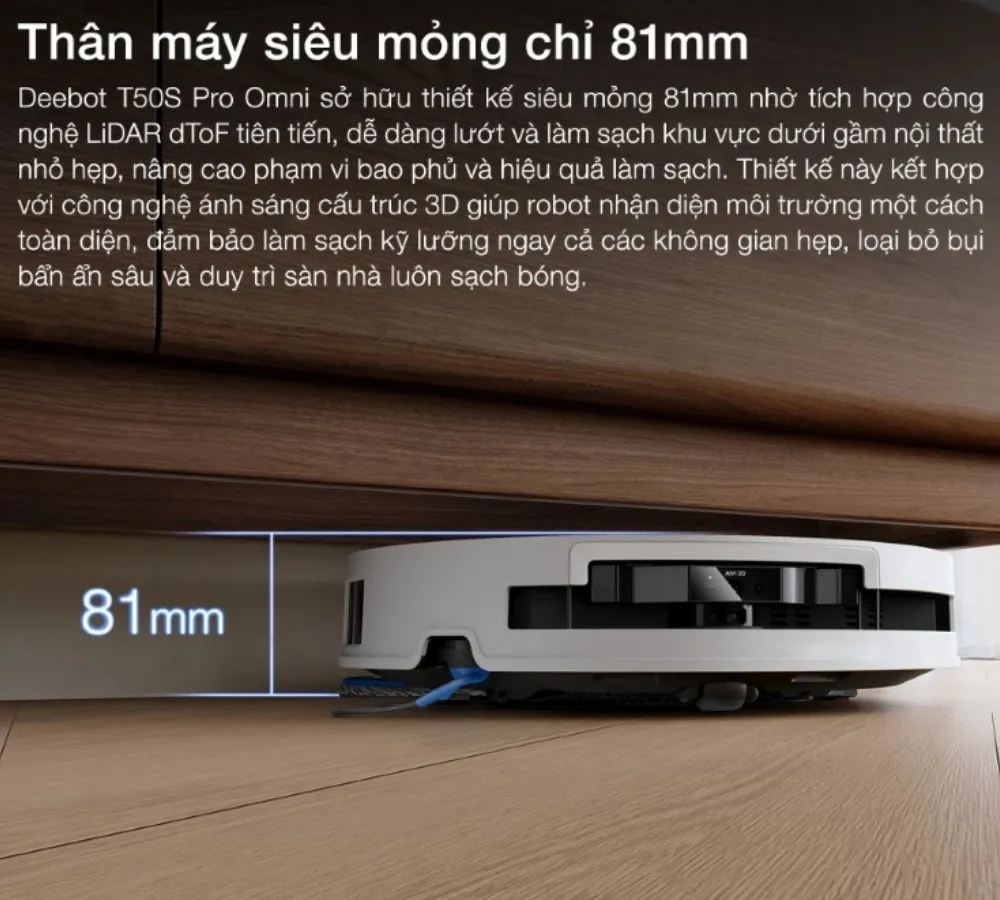 Robot Hút Bụi Lau Nhà Ecovacs Deebot T50S Pro Omni - Akia Smart Home