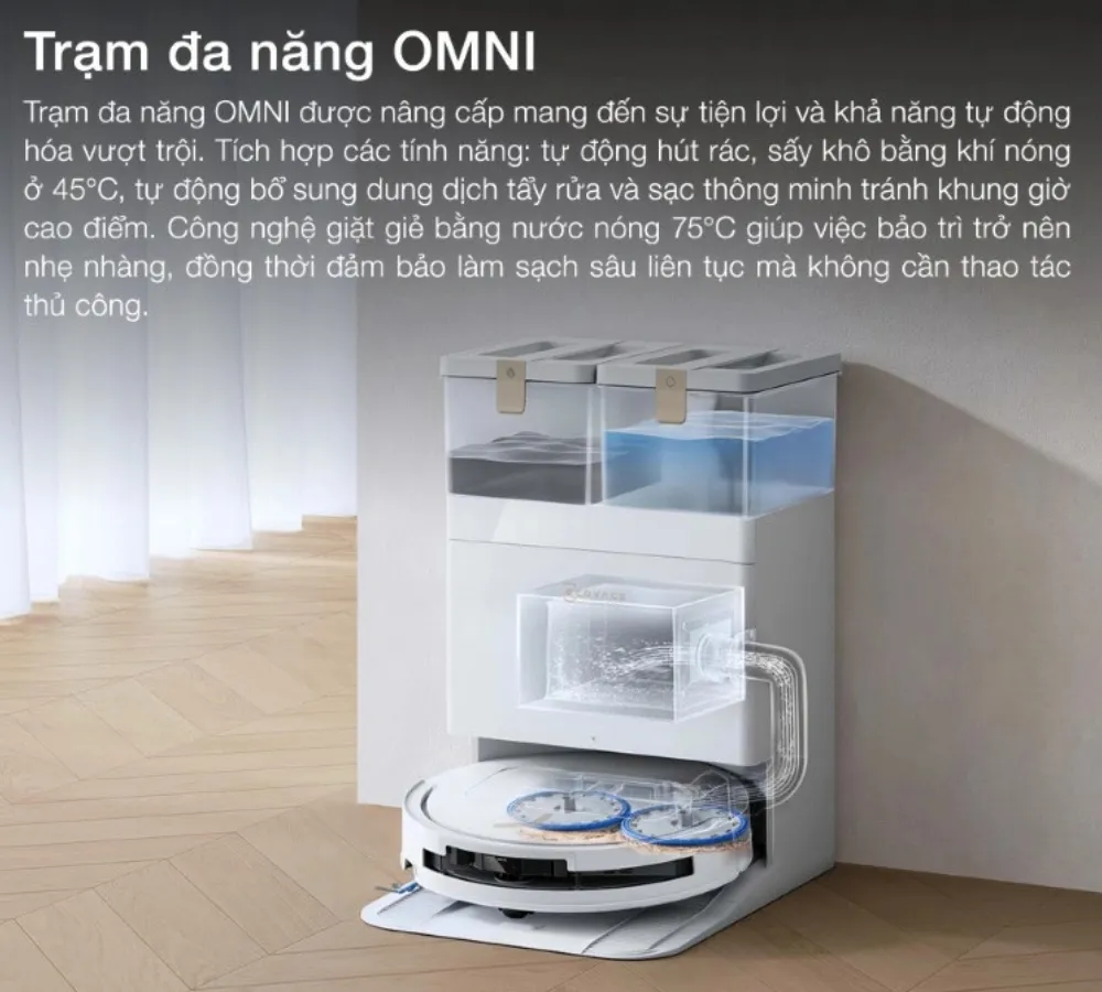 Robot Hút Bụi Lau Nhà Ecovacs Deebot T50S Pro Omni - Akia Smart Home