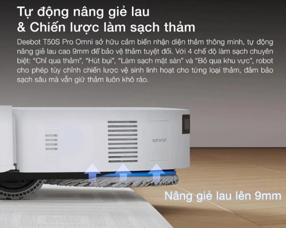 Robot Hút Bụi Lau Nhà Ecovacs Deebot T50S Pro Omni - Akia Smart Home