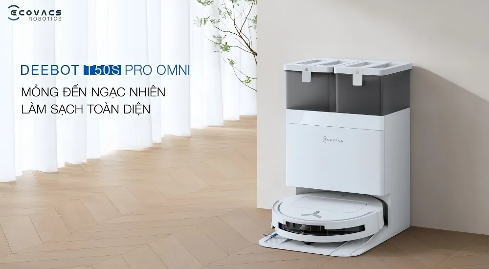 Robot Hút Bụi Lau Nhà Ecovacs Deebot T50S Pro Omni - Akia Smart Home