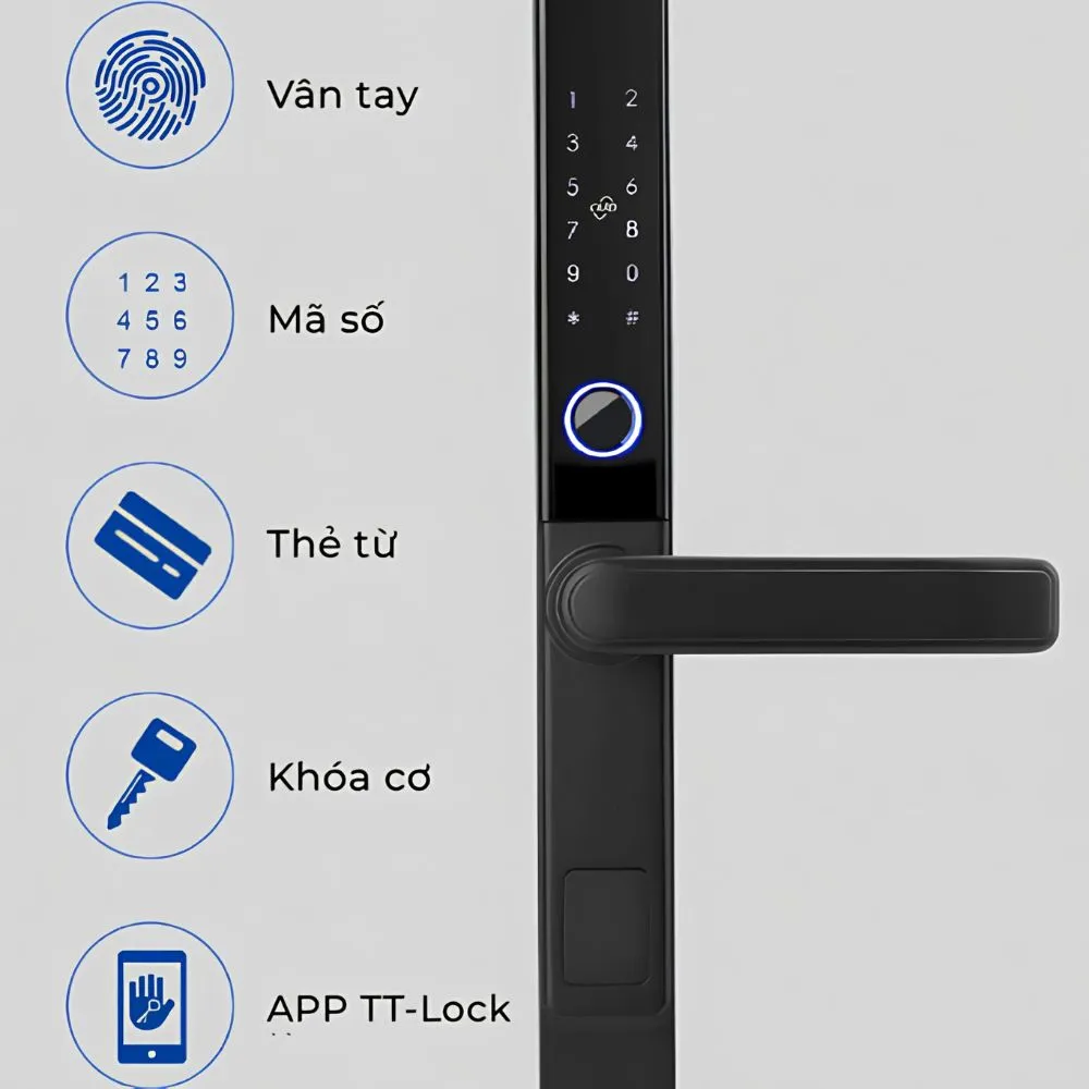 Khóa Vân Tay Thông Minh Cửa Nhôm Akia Sl101 17 Khóa Vân Tay Thông Minh Cửa Nhôm Akia Sl101 - Akia Smart Home