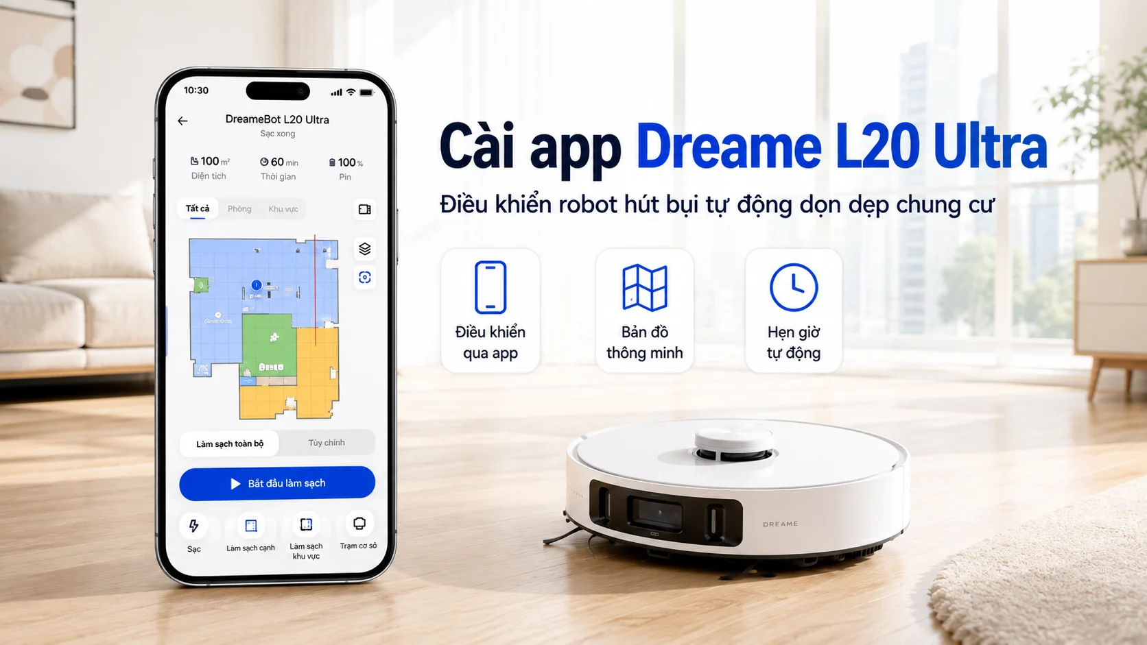 Cách Cài App Robot Hút Bụi &Amp; Hẹn Giờ Tự Động Dọn Dẹp 7 Cách Cài App Robot Hút Bụi Robot Dreame L20 Ultra Tự Động Dọn Dẹp Chung Cư Diamond Island Quận 2, Akia Smart Home