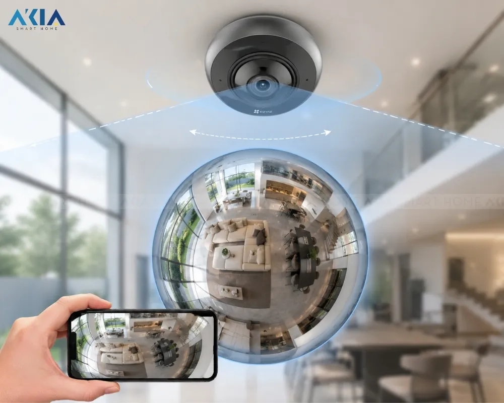 Camera Wifi Mắt Cá Toàn Cảnh Ezviz E4P 3K 11 Camera Wifi Mắt Cá Toàn Cảnh Ezviz E4P 3K - Akia Smart Home