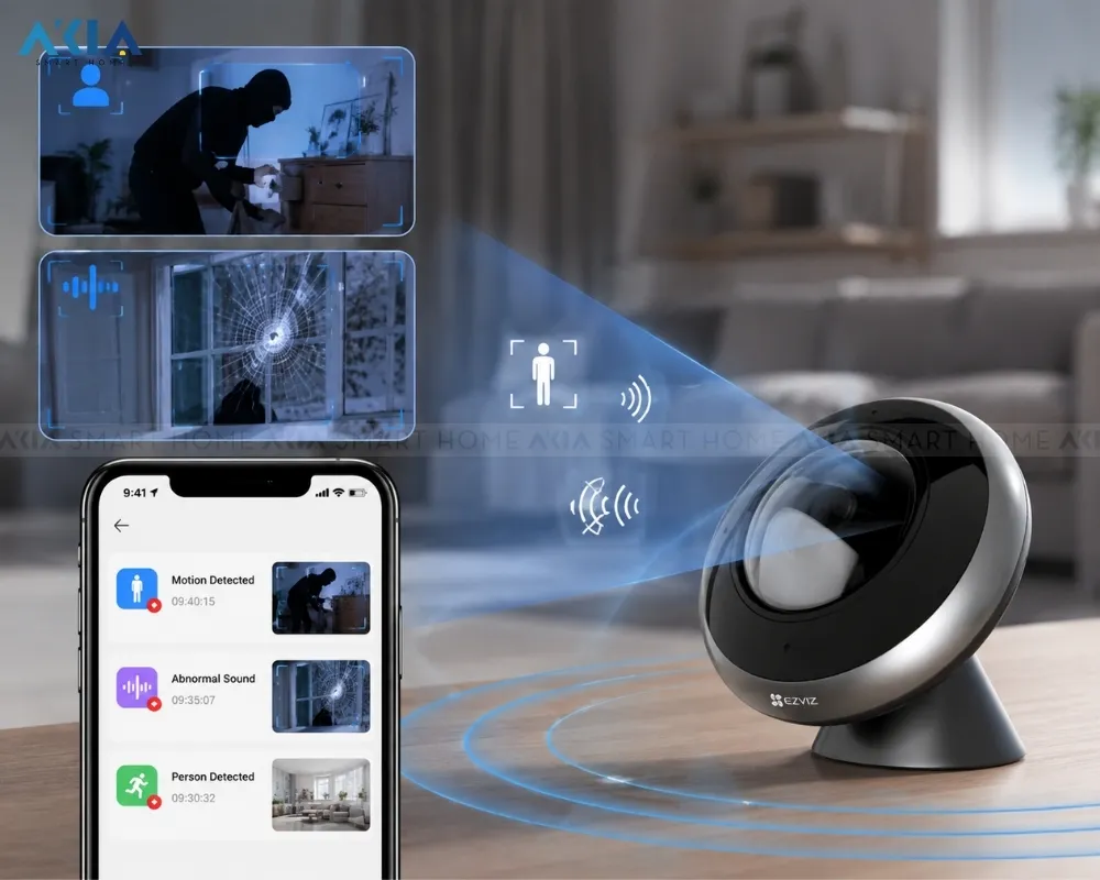 Camera Wifi Mắt Cá Toàn Cảnh Ezviz E4P 3K 13 Camera Wifi Mắt Cá Toàn Cảnh Ezviz E4P 3K - Akia Smart Home