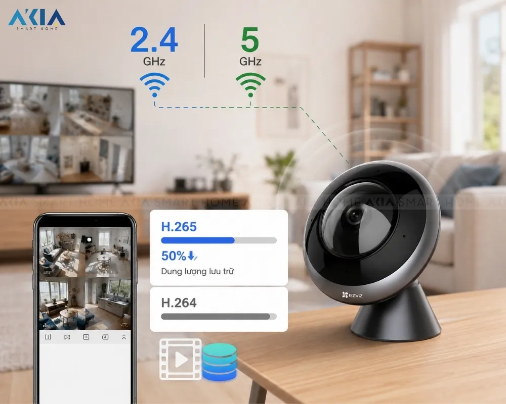 Camera Wifi Mắt Cá Toàn Cảnh Ezviz E4P 3K 15 Camera Wifi Mắt Cá Toàn Cảnh Ezviz E4P 3K - Akia Smart Home