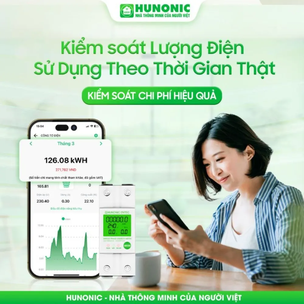 Công Tơ Điện Tử Thông Minh Hunonic Entec 11 Công Tơ Điện Tử Thông Minh Hunonic Entec - Akia Smart Home