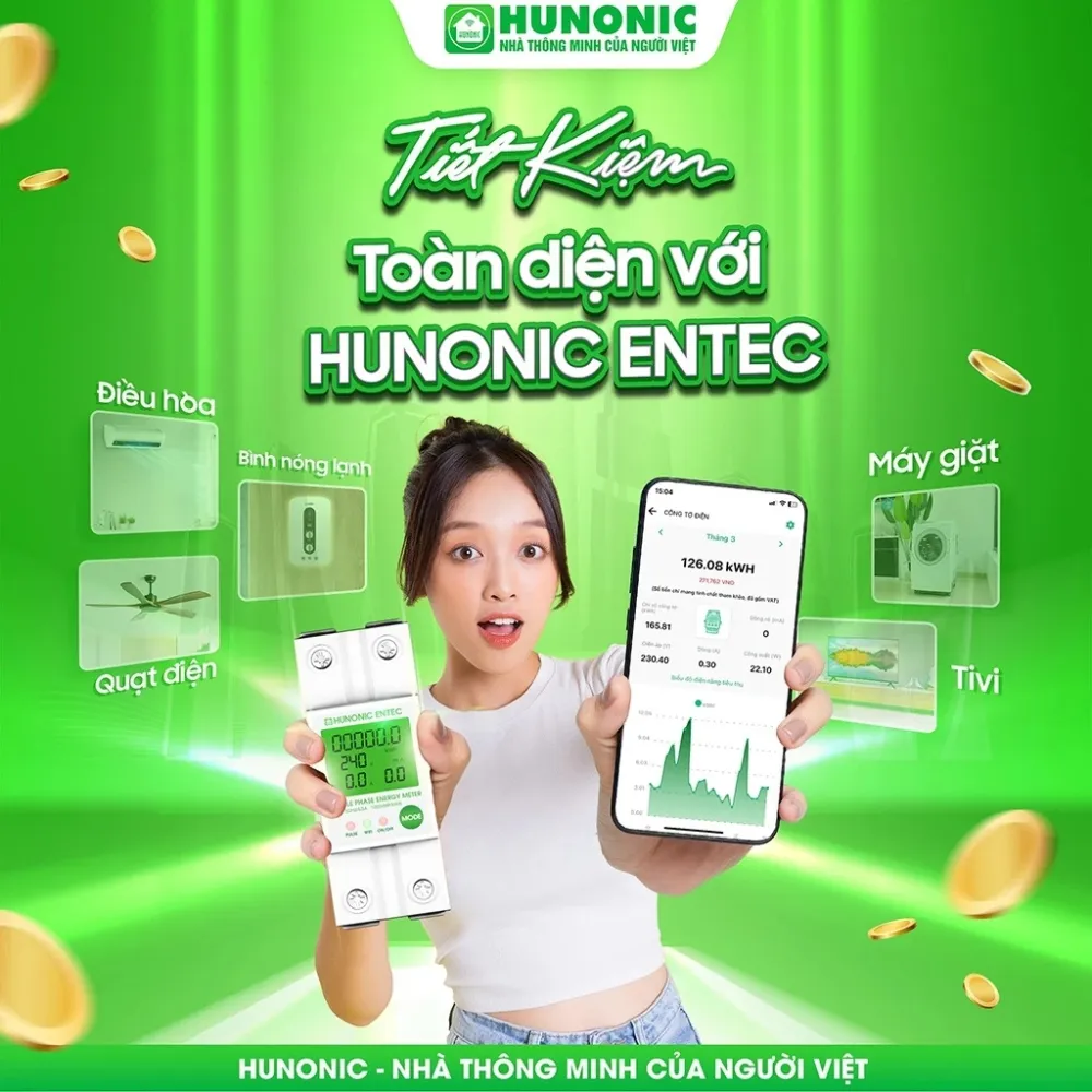 Công Tơ Điện Tử Thông Minh Hunonic Entec 13 Công Tơ Điện Tử Thông Minh Hunonic Entec - Akia Smart Home