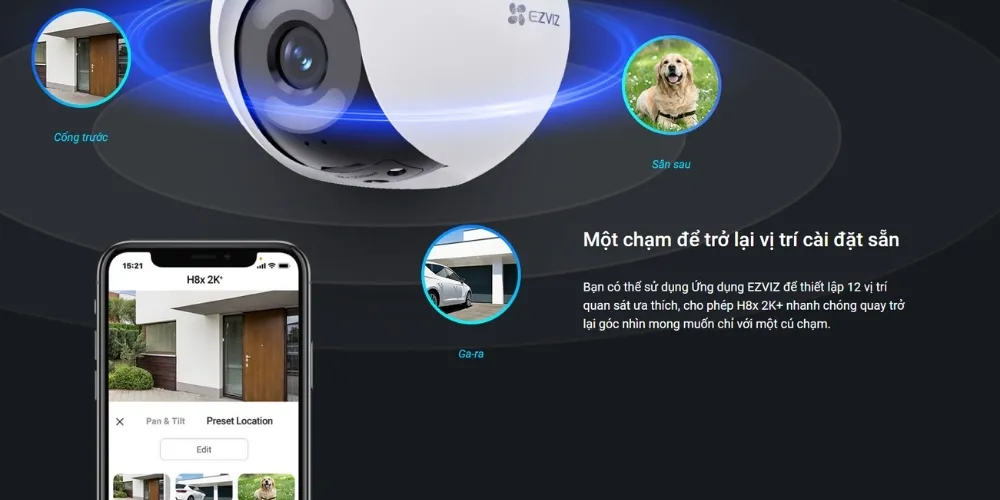 Camera Ngoài Trời Wifi Quay Quét Ezviz H8X 2K 17 Camera Ngoài Trời Wifi Quay Quét Ezviz H8X 2K - Akia Smart Home
