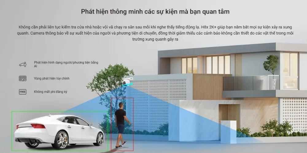 Camera Ngoài Trời Wifi Quay Quét Ezviz H8X 2K 14 Camera Ngoài Trời Wifi Quay Quét Ezviz H8X 2K - Akia Smart Home