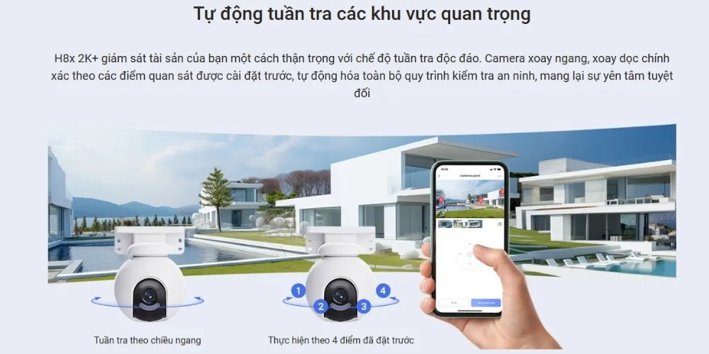 Camera Ngoài Trời Wifi Quay Quét Ezviz H8X 2K 15 Camera Ngoài Trời Wifi Quay Quét Ezviz H8X 2K - Akia Smart Home
