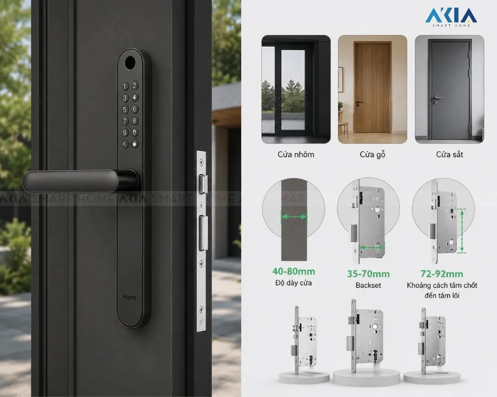 Khóa Cửa Vân Tay Thông Minh Aqara U600 Cửa Nhôm 15 Khóa Cửa Vân Tay Thông Minh Aqara U600 Dành Cho Cửa Nhôm - Akia Smart Home