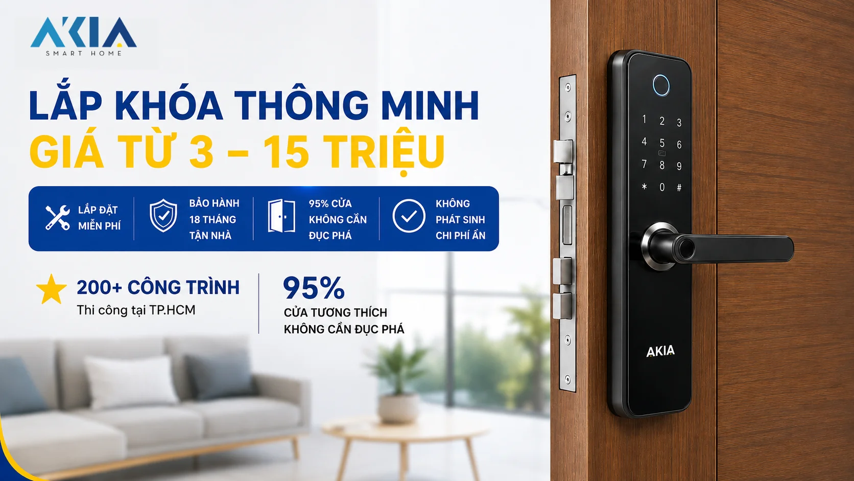 Lắp Khóa Thông Minh Giá Bao Nhiêu? Bảng Giá Trọn Gói 2026 - Akia Smart Home