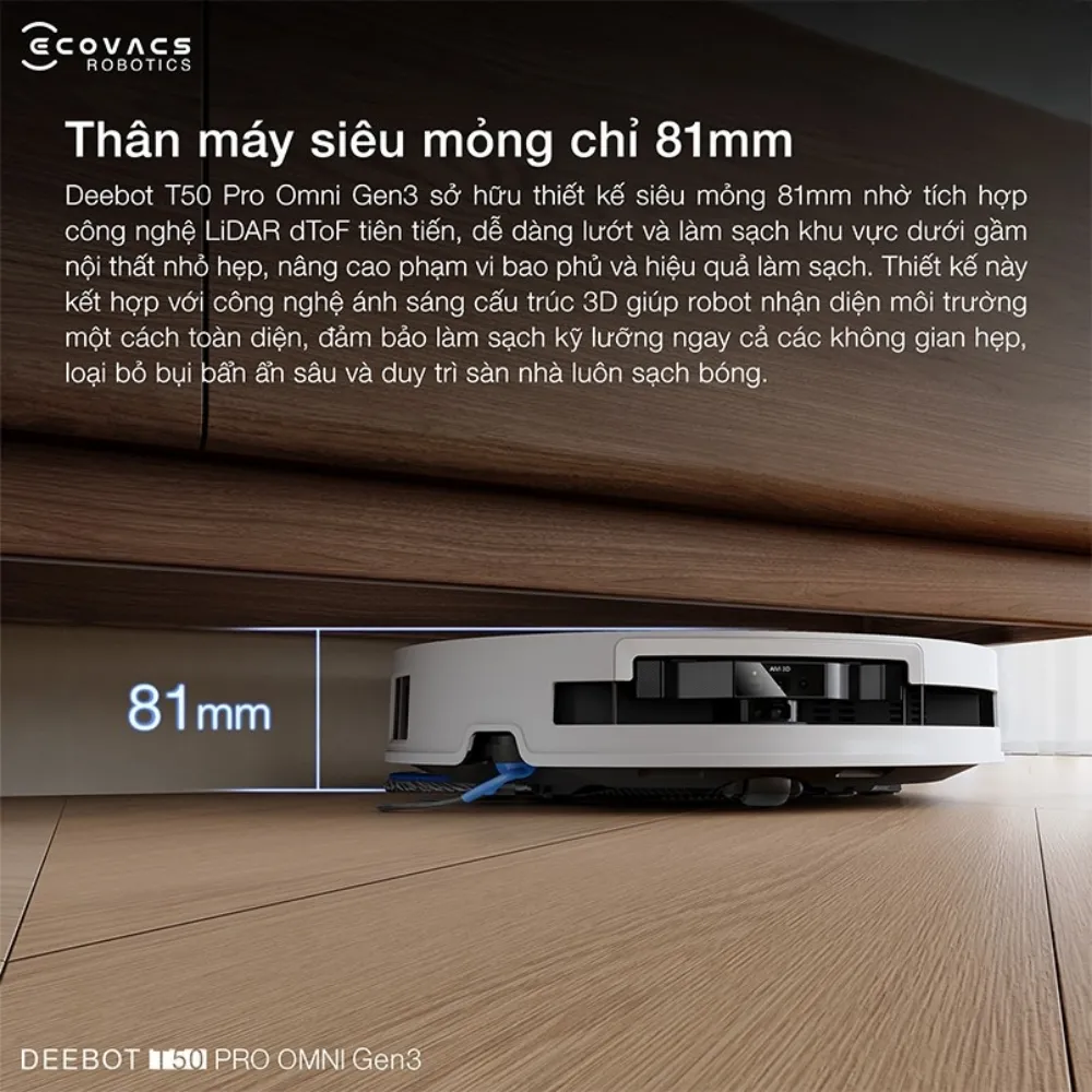 Robot Hút Bụi Lau Nhà Ecovacs Deebot T50 Pro Omni Gen3 49 Robot Hút Bụi Lau Nhà Ecovacs Deebot T50 Pro Omni Gen3 - Akia Smart Home