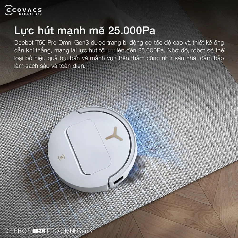 Robot Hút Bụi Lau Nhà Ecovacs Deebot T50 Pro Omni Gen3 50 Robot Hút Bụi Lau Nhà Ecovacs Deebot T50 Pro Omni Gen3 - Akia Smart Home