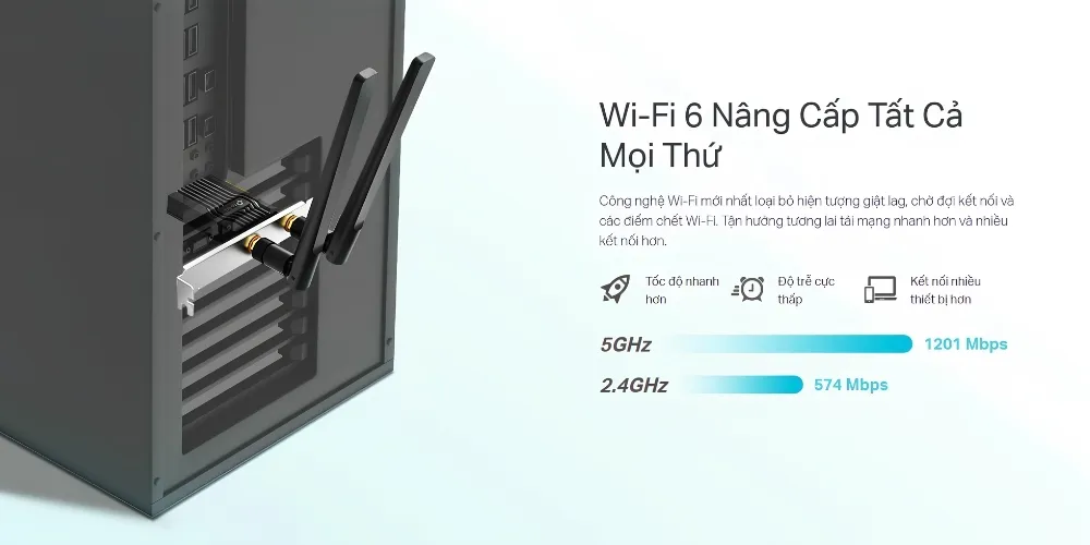 Card Mạng Pcie Wi-Fi 6 Ax1800 Bluetooth 5.2 Tp-Link - Archer Tx20E 8 Card Mạng Pcie Wi-Fi 6 Ax1800 Bluetooth 5.2 Tp-Link – Archer Tx20E - Akia Smart Home