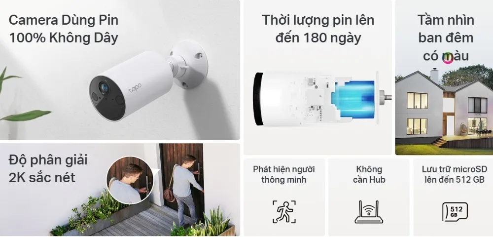 Camera An Ninh Ngoài Trời Dùng Pin Tapo C410 16 Camera An Ninh Ngoài Trời Dùng Pin Tapo C410 - Akia Smart Home
